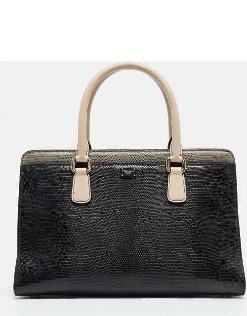 Dolce & Gabbana Tricolor Lizard Embossed Leather and Snakeskin Tote