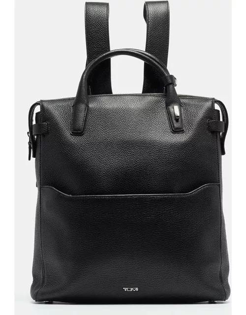 TUMI Black Leather Stanton Backpack