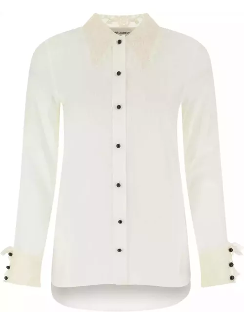 Saint Laurent White Cotton Blend Shirt