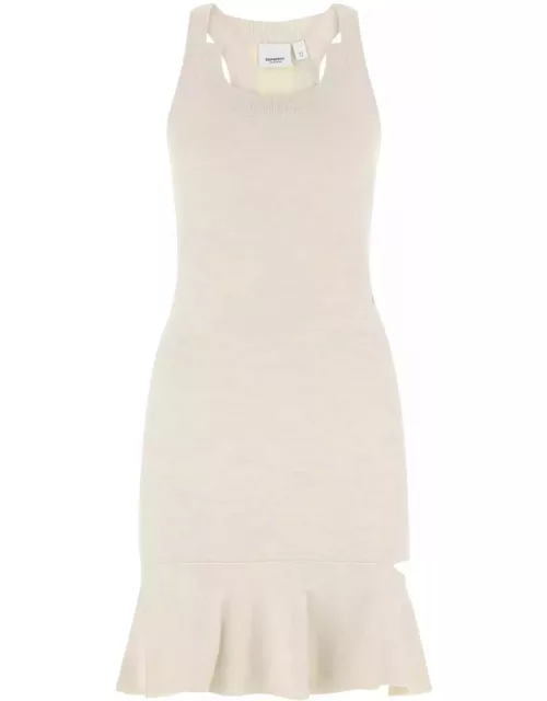 Burberry Melange Sand Stretch Silk Blend Mini Dres