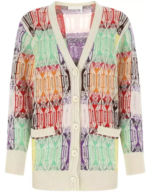 Chloé Embroidered Cashmere Blend Cardigan