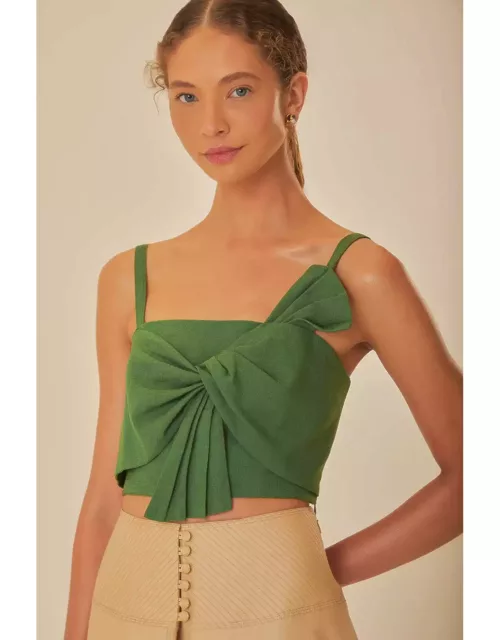 Green Front Bow Top, GREEN /