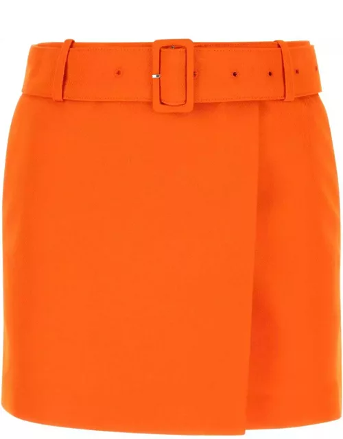 Ami Alexandre Mattiussi Orange Wool Mini Skirt