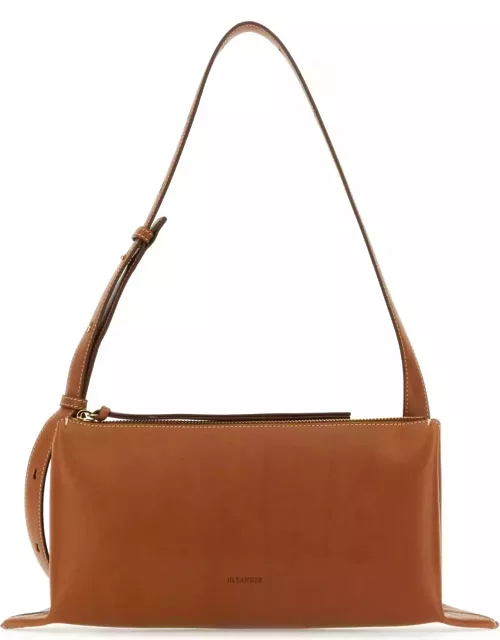 Jil Sander Light Brown Leather Small Empire Shoulder Bag