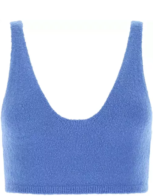 Nanushka Cerulean Blue Wool Blend Crop-top