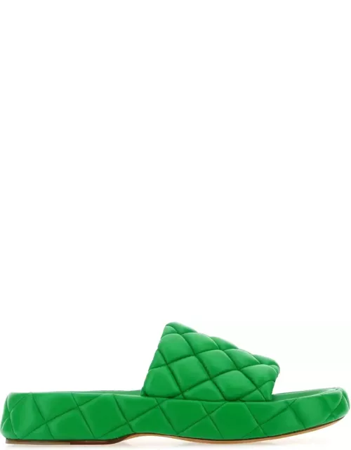 Bottega Veneta Grass Green Leather Padded Sandal