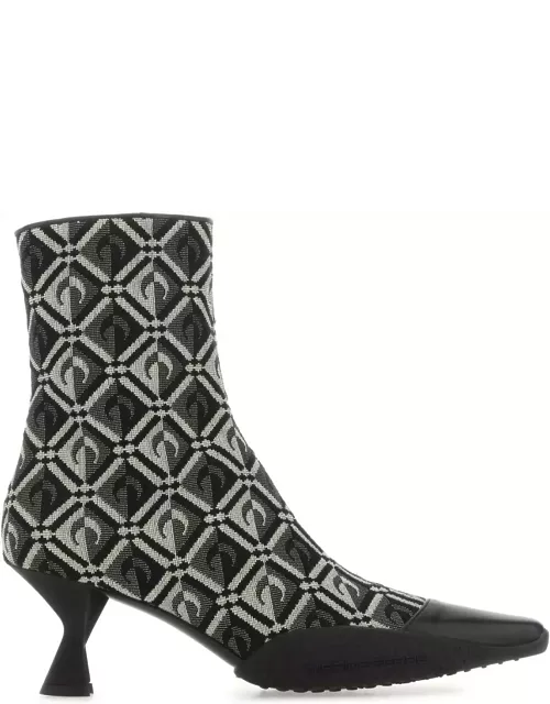 Marine Serre Embroidered Cotton Blend Moon Diamant Ankle Boot