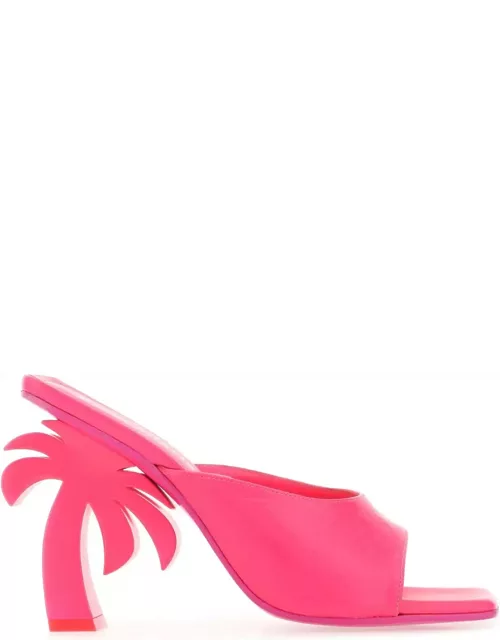 Palm Angels Fluo Pink Leather Mule
