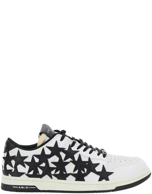 AMIRI Black And White Low Top Sneakers With Stars In Leather Man