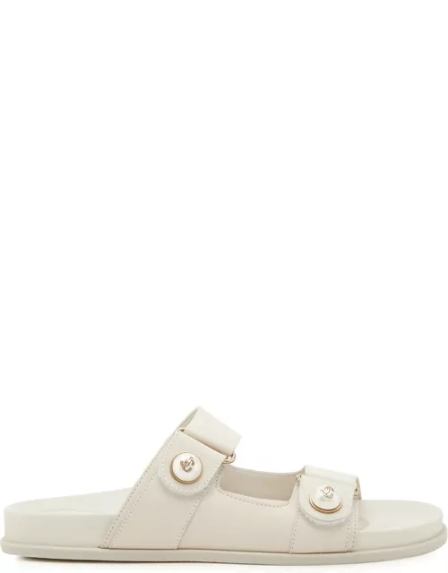 Jimmy Choo Fayence Embellished Leather Sandals - White