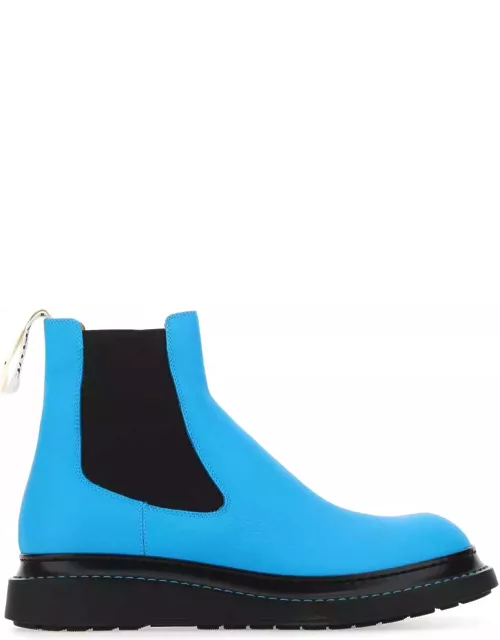 Loewe Fluo Light-blue Leather Ankle Boot