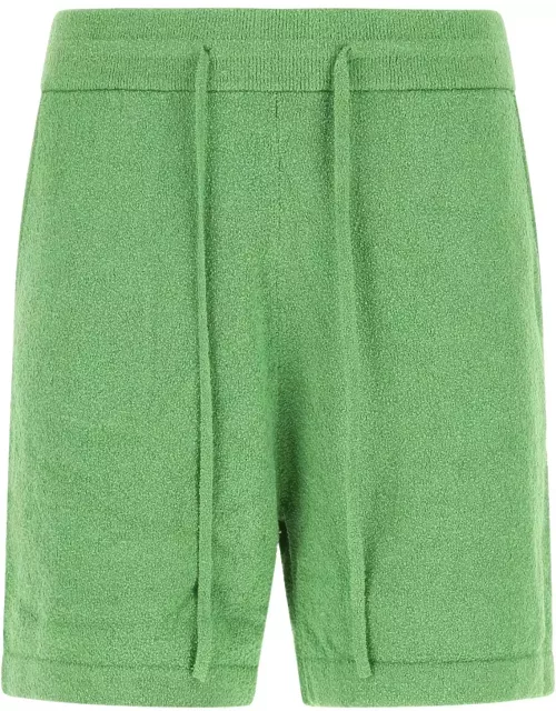 Nanushka Green Stretch Terry Fabric Bermuda Short