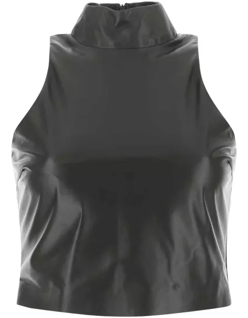 AMIRI Black Leather Top