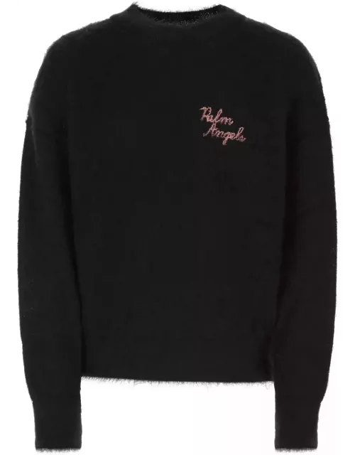 Palm Angels Black Mohair Blend Sweater