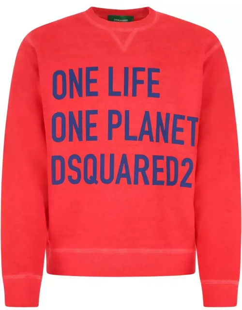 Dsquared2 Red Cotton Sweatshirt