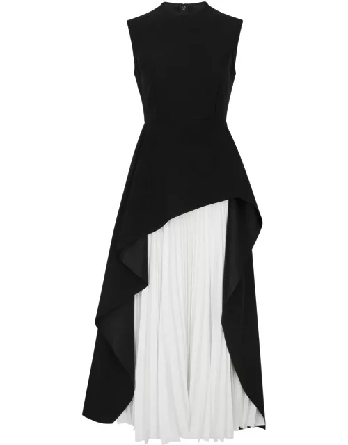 Solace London Severny Peplum Pleated Midi Dress - Black - 10 (UK10 / S)