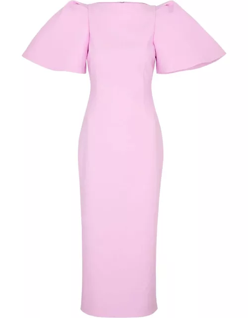 Solace London Lora Crepe Midi Dress - Light Pink - 12 (UK12 / M)