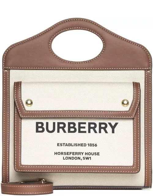 Burberry Mini Two-tone Canvas And Leather Pocket Bag