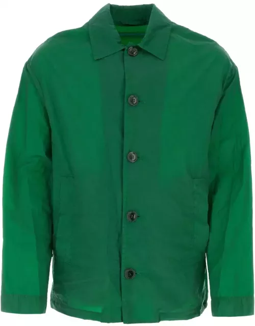 Dries Van Noten Grass Green Coated Denim Vormac Jacket