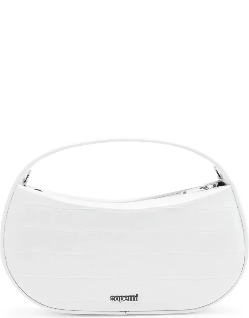 Coperni Croco Swipe Sound Mini Leather top Handle bag - White