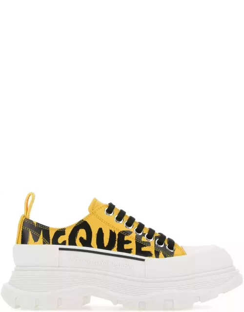 Alexander McQueen Yellow Leather Tread Slick Sneaker