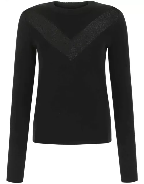 Alexander McQueen Black Stretch Wool Blend Sweater