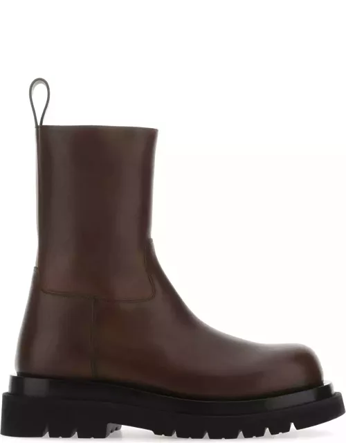 Bottega Veneta Brown Leather Lug Ankle Boot