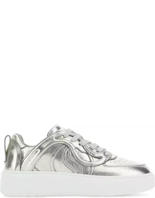 Stella McCartney Silver Synthetic Leather S-wave Sneaker