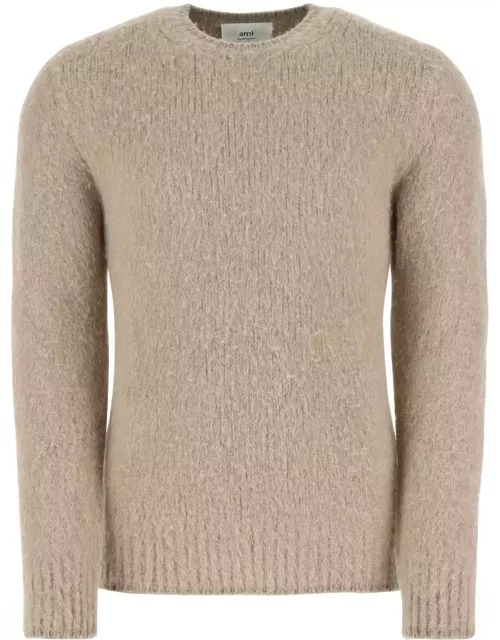 Ami Alexandre Mattiussi Dove Grey Stretch Alpaca Blend Sweater