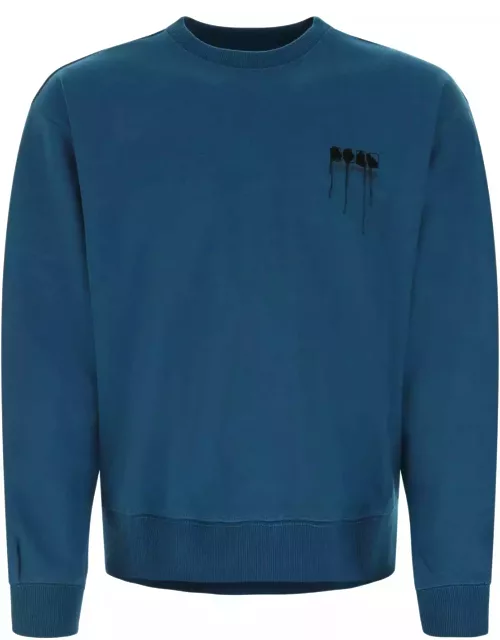 Ader Error Blue Cotton Blend Sweatshirt