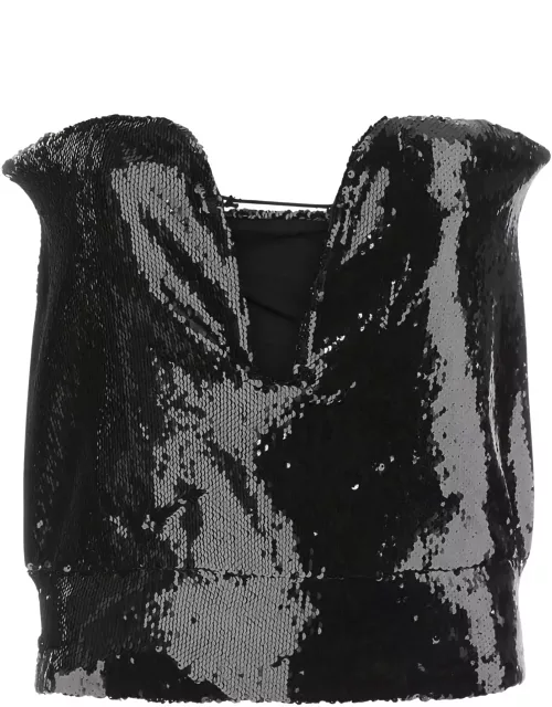 Isabel Marant Black Sequins Mandy Top
