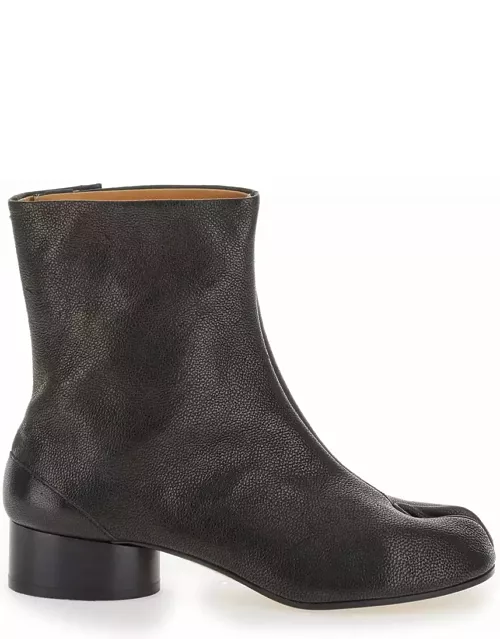 Maison Margiela tabi Black Ankle Boots In Leather Woman