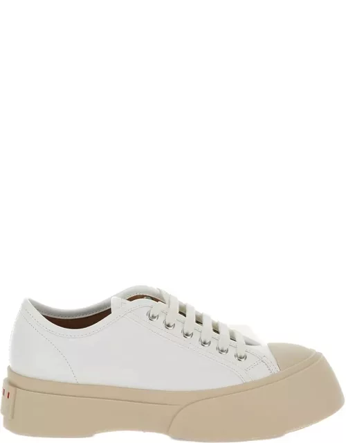 Marni pablo White Sneakers With Lace Up Closure In Leather Woman