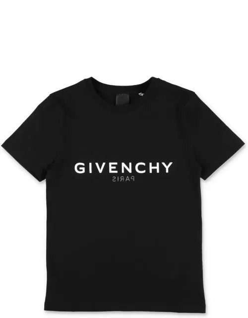 Givenchy T-shirt Nera In Jersey Di Cotone Bambino