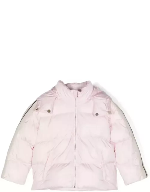 Palm Angels Pink Puffer Jacket With Logo