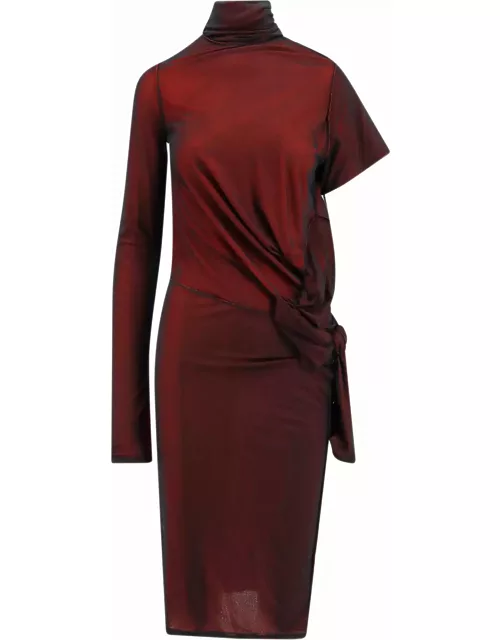 Maison Margiela Viscose Dress With Asymmetric Sleeve