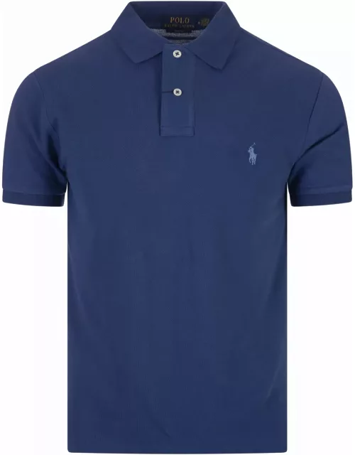 Ralph Lauren Slim-fit Polo Shirt In Dark Indigo Piqué