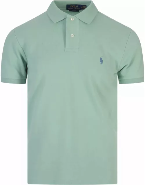 Ralph Lauren Slim-fit Polo Shirt In Celadon Piqué