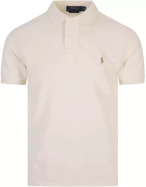 Ralph Lauren Slim-fit Polo Shirt In White Piqué