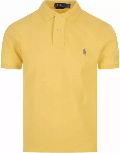 Ralph Lauren Slim-fit Polo Shirt In Oasis Yellow Piqué