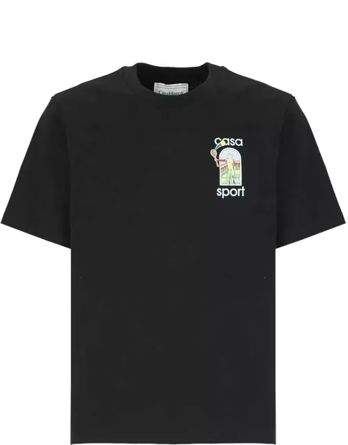 Casablanca Black Organic Cotton T-shirt