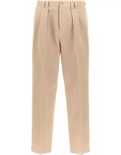 Brunello Cucinelli Cotton Pants With Front Pleat
