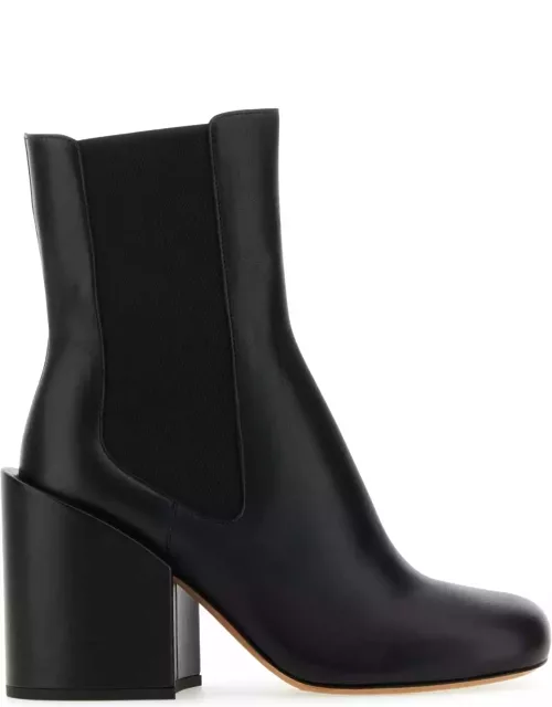 SportMax Black Leather Etra Ankle Boot