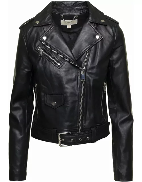 MICHAEL Michael Kors Leather Biker Jacket