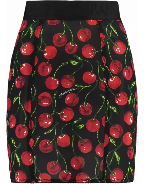Dolce & Gabbana Mini-skirt With All-over Cherry Print