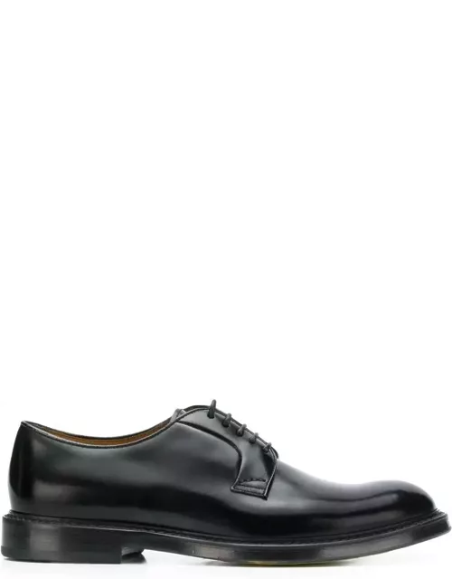 Doucal's Black Lace-up Shoes In Leather Man