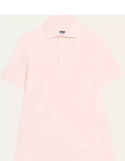 Men's Linen-Cotton Pique Polo Shirt