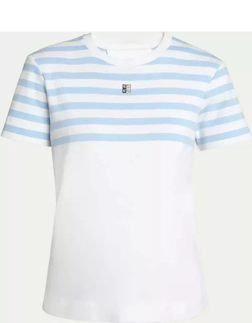 Striped Top T-Shirt with 4G Logo Detai