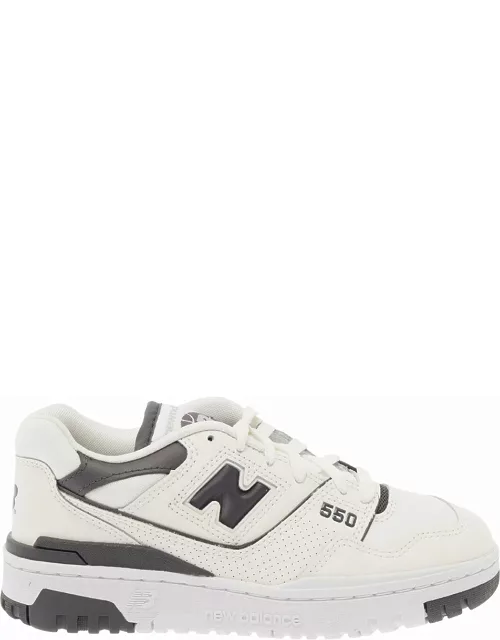 New Balance 550 White And Black Low Top Sneakers With Logo In Leather Woman