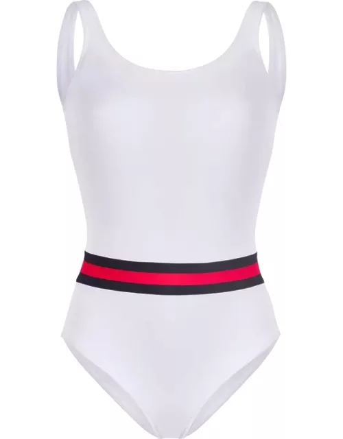 Women One-piece Swimsuit Solid - Vilebrequin X Ines De La Fressange - Swimming Trunk - Fashion - White